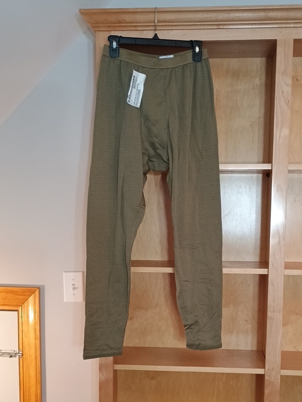 Thermal waffle-knit long johns - Olive Medium Regular